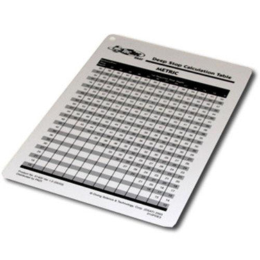 PADI Tec Deep Stop Calculation Table - PADI - Aquaholics Dive Centre, Shop and Sea Safari
