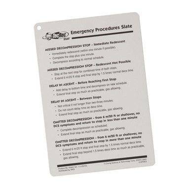 PADI Tec Emergency Procedures Slate