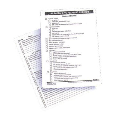 PADI Tec Dive Planning Checklist Slates - PADI - Aquaholics Dive Centre, Shop and Sea Safari