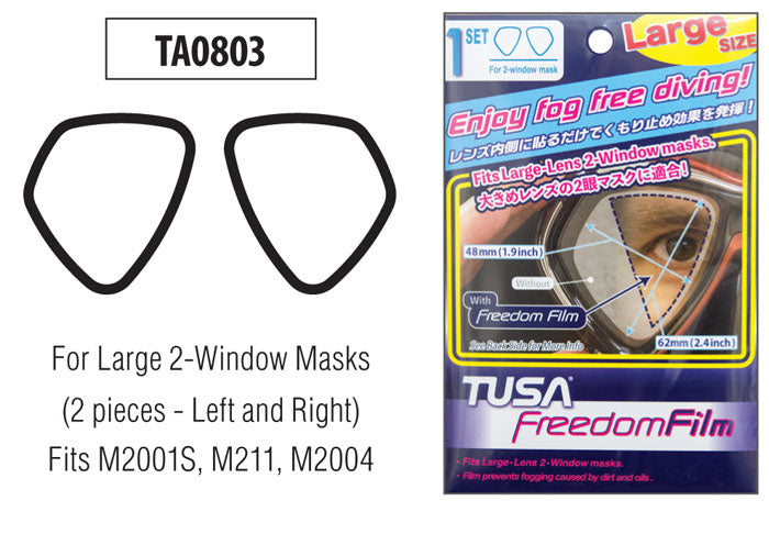 TUSA TA0803 Anti-Fog Film - Twin Lens (Large) - TUSA - Aquaholics Dive Centre, Shop and Sea Safari