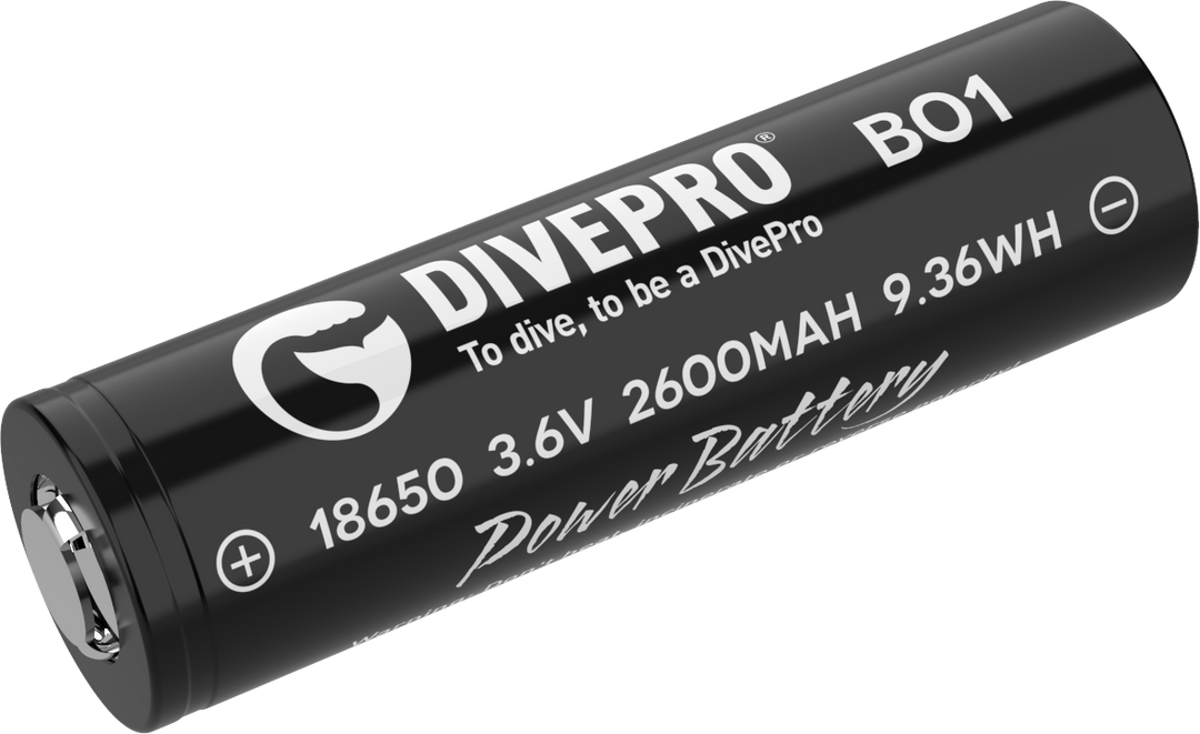 Divepro Standard 18650 2600maH battery (discharger about 3A) - Aquaholics Dive Centre, Shop and Sea Safari - Aquaholics Dive Centre, Shop and Sea Safari