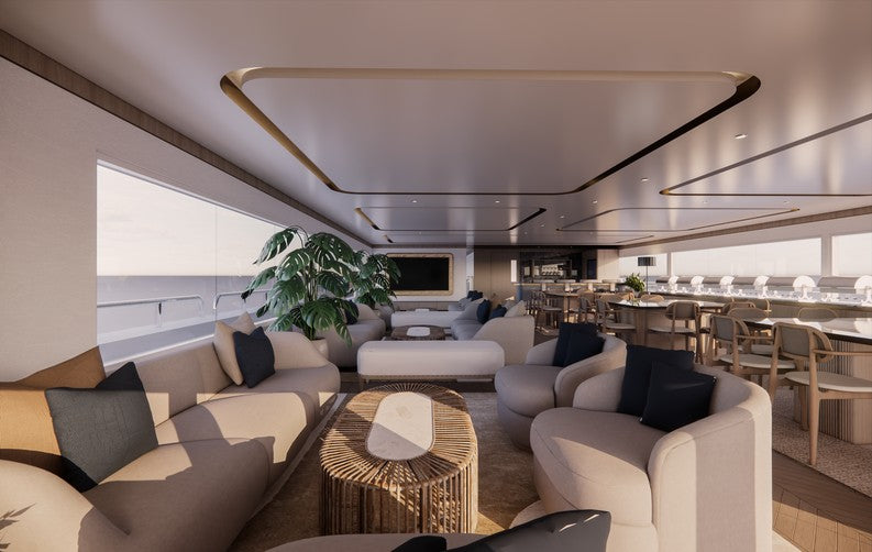 Maldives Legend Y main deck lounge and restaurant