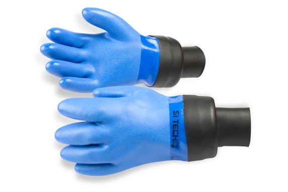 SiTech Blue PVC glove bottle neck, with liner - M - pair - Aquaholics Dive Centre, Shop and Sea Safari - Aquaholics Dive Centre, Shop and Sea Safari