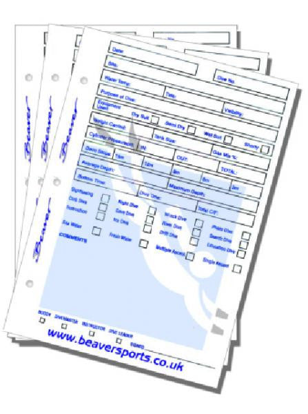 Dive Folder Log Book Inserts